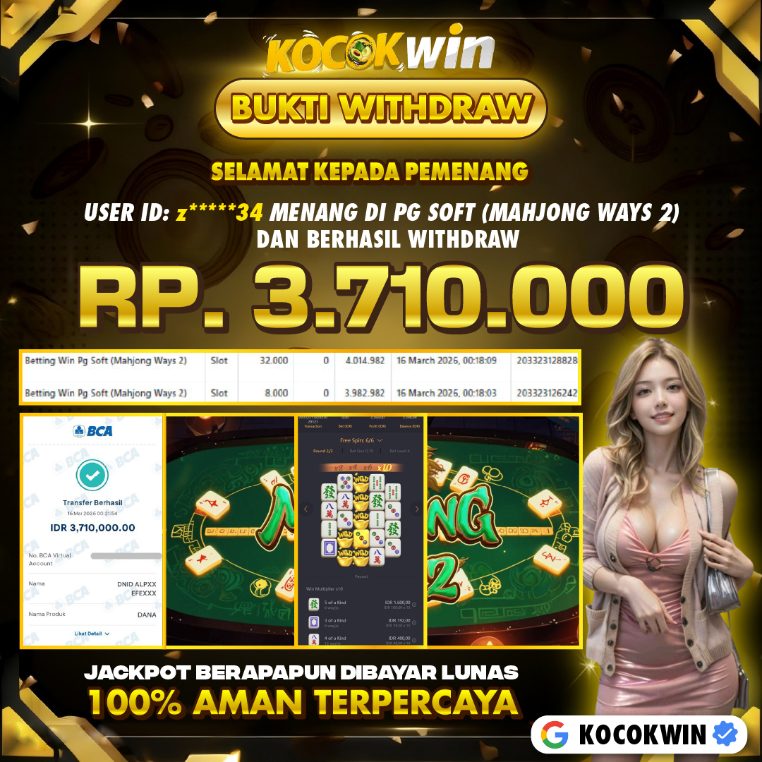 BUKTI WITHDRAW PG SOFT (MAHJONG WAYS 2)- KOCOK WIN