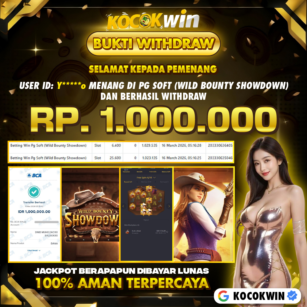 BUKTI WITHDRAW PG SOFT (WILD BOUNTY SHOWDOWN )- KOCOK WIN