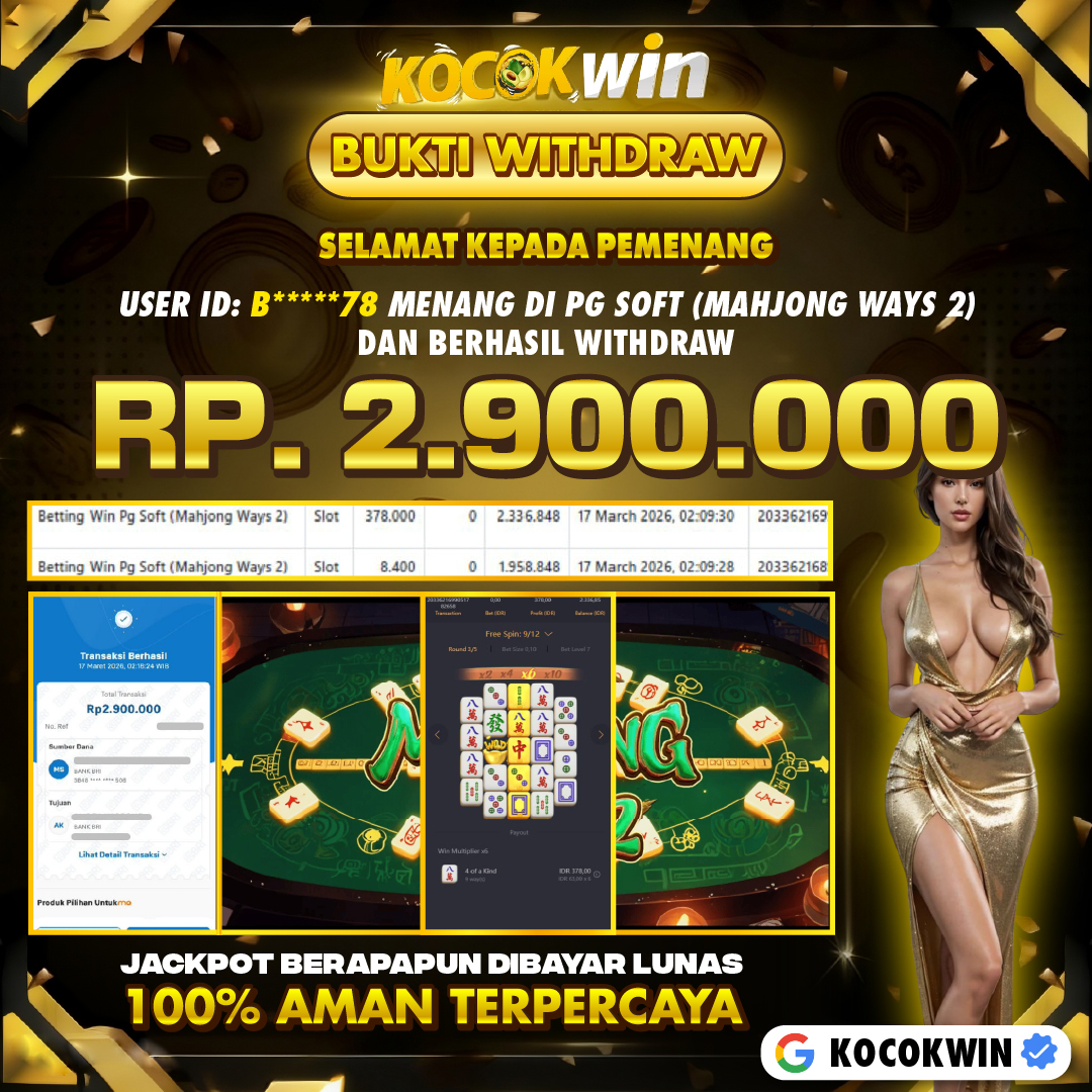 BUKTI WITHDRAW PG SOFT (MAHJONG WAYS 2)- KOCOK WIN