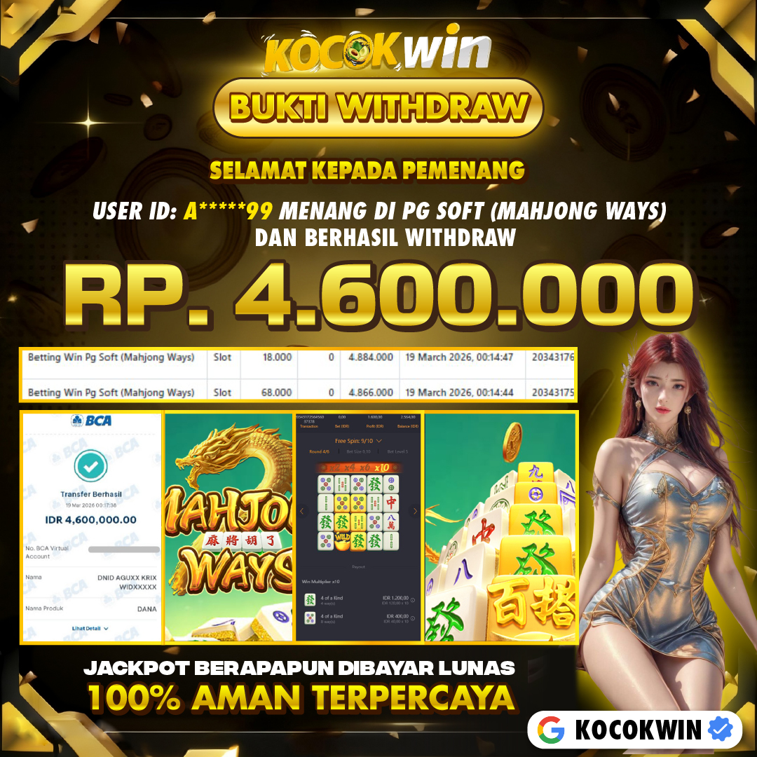 BUKTI WITHDRAW PG SOFT (MAHJONG WAYS )- KOCOK WIN
