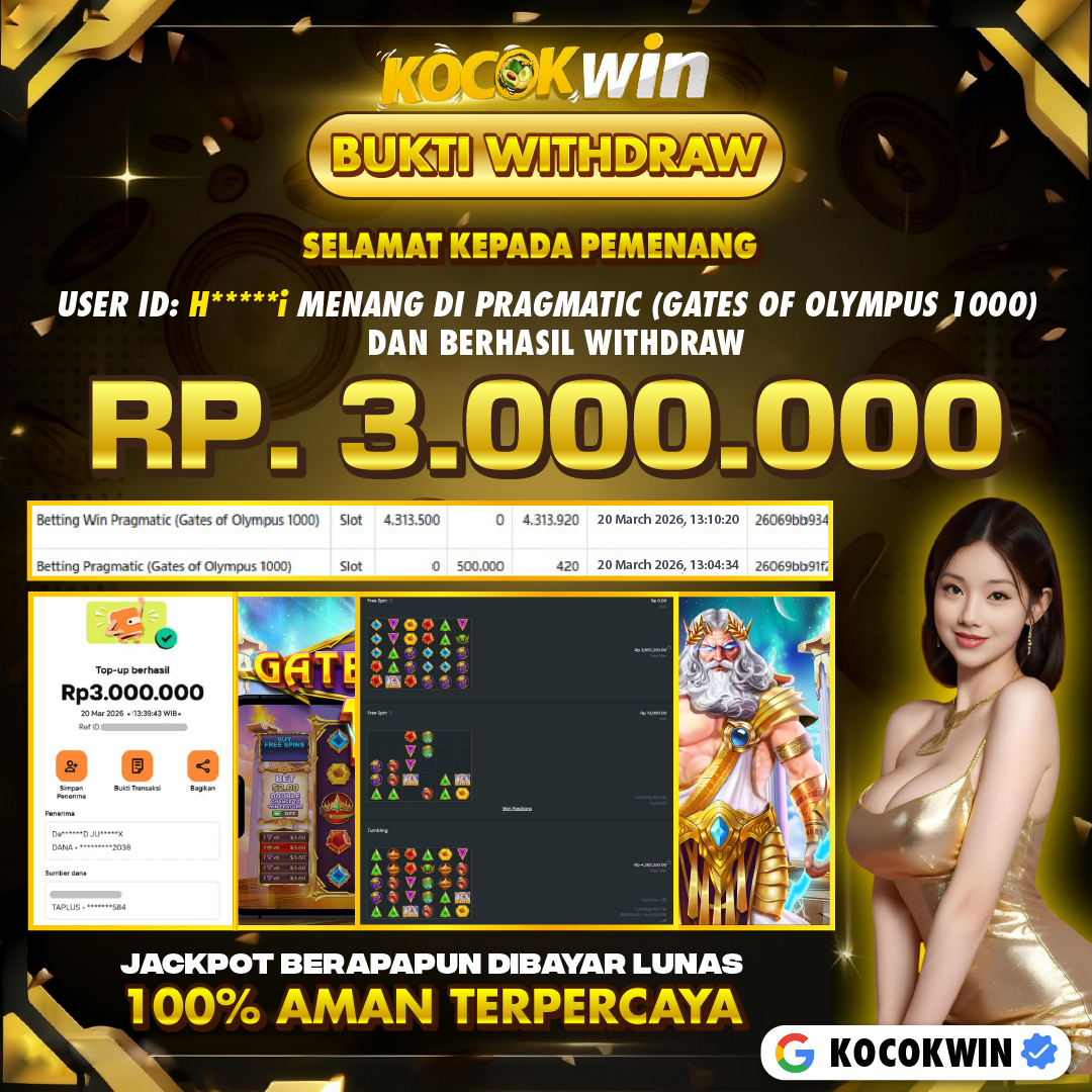 BUKTI WITHDRAW PRAGMATIC (GATE OF OLYMPUS 1000)- KOCOKWIN