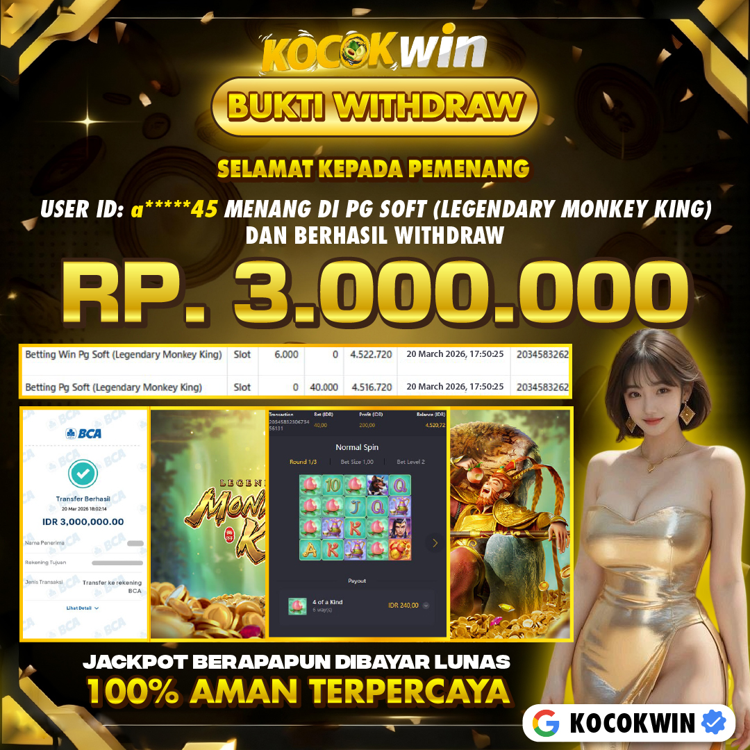 BUKTI WITHDRAW PG SOFT (LEGENDARY MONKEY KING)- KOCOK WIN