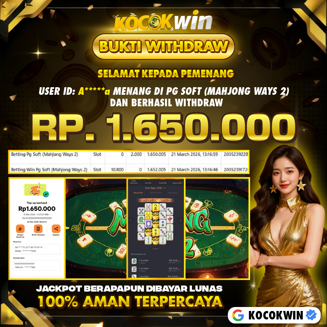 BUKTI WITHDRAW PG SOFT (MAHJONG WAYS 2)- KOCOK WIN