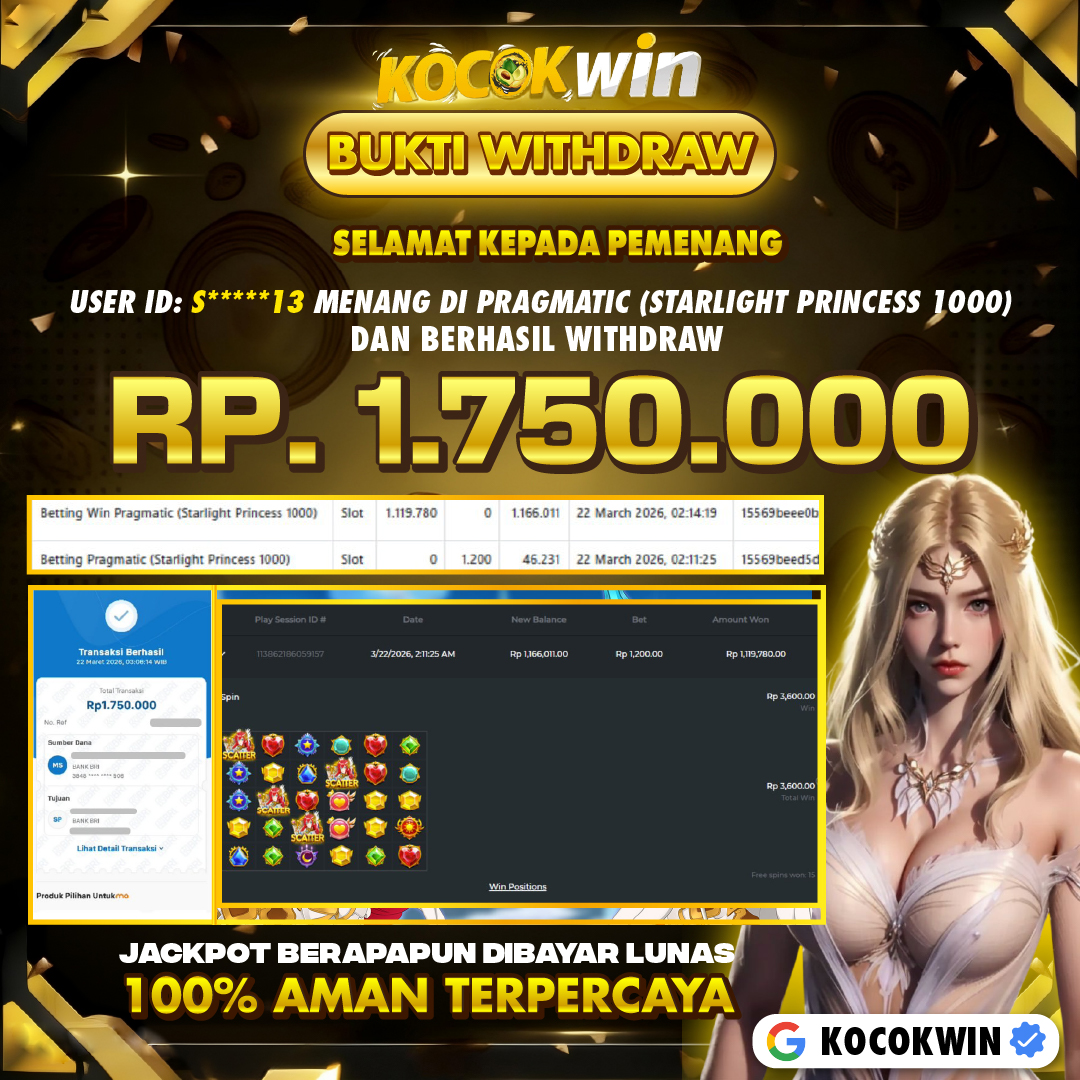 BUKTI WITHDRAW PRAGMATIC (STARLIGHT PRINCESS 1000 )- KOCOKWIN