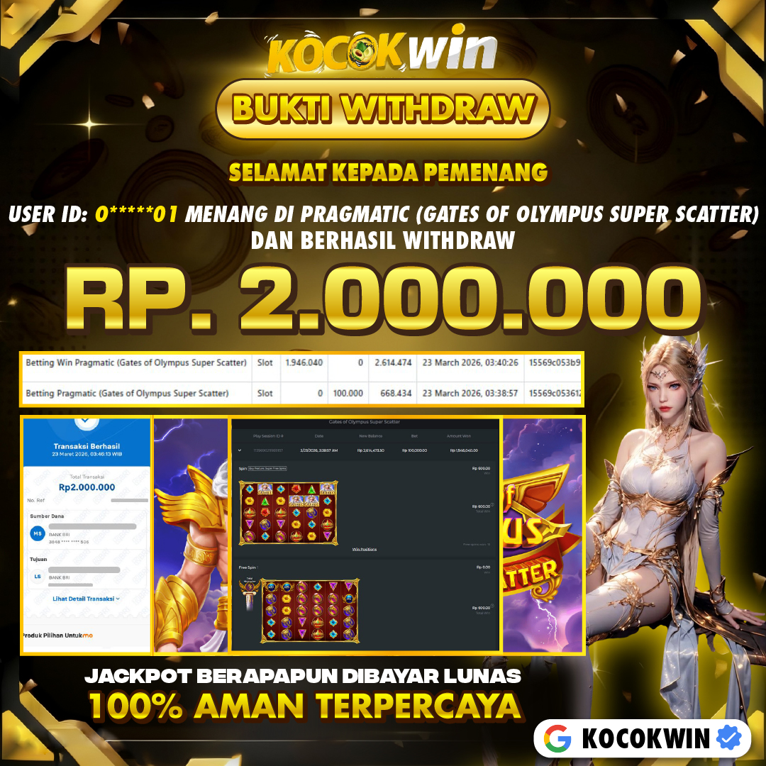 BUKTI WITHDRAW PRAGMATIC (GATE OF OLYMPUS SUPER SCATTER )- KOCOK WIN