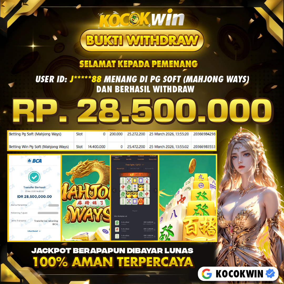 BUKTI WITHDRAW PG SOFT (MAHJONG WAYS )- KOCOK WIN