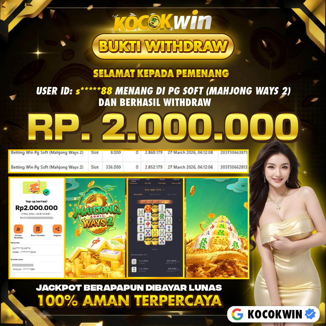BUKTI WITHDRAW PG SOFT (MAHJONG WAYS 2)- KOCOK WIN