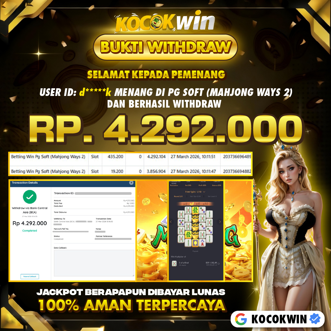 BUKTI WITHDRAW PG SOFT (MAHJONG WAYS 2)- KOCOK WIN