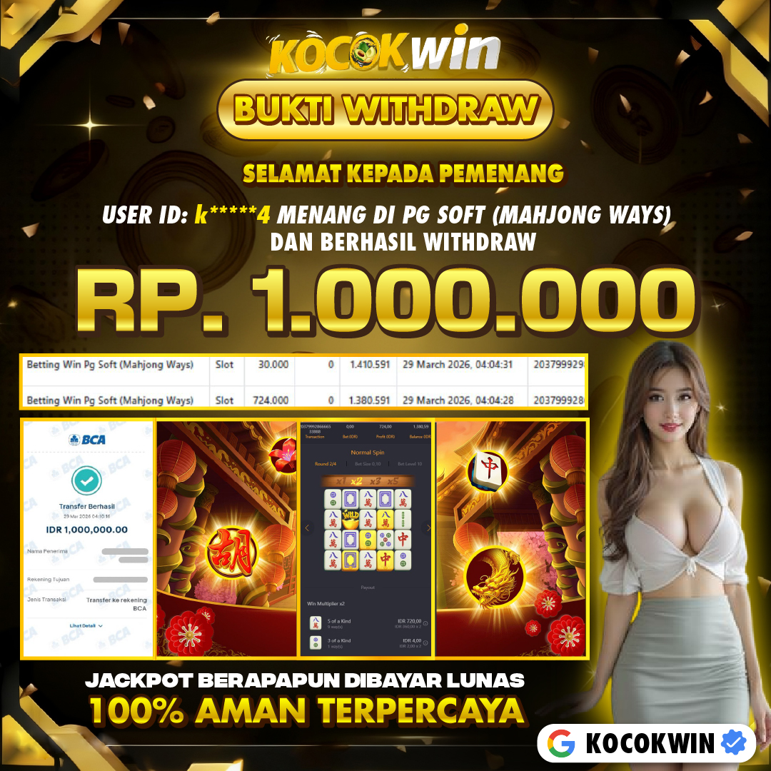 BUKTI WITHDRAW PG SOFT (MAHJONG WAYS )- KOCOK WIN