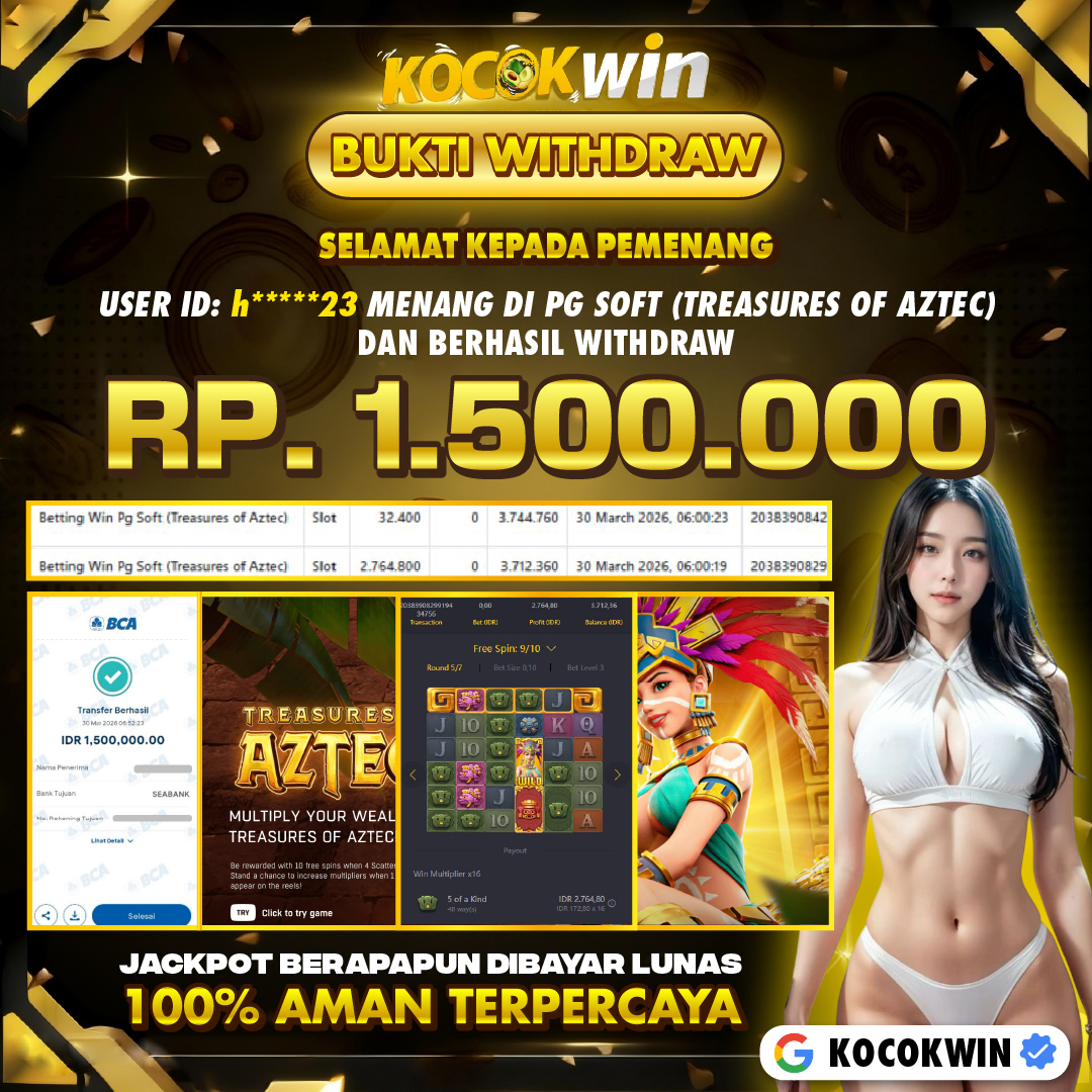 BUKTI WITHDRAW PG SOFT (TREASURES OF AZTEC)- KOCOK WIN