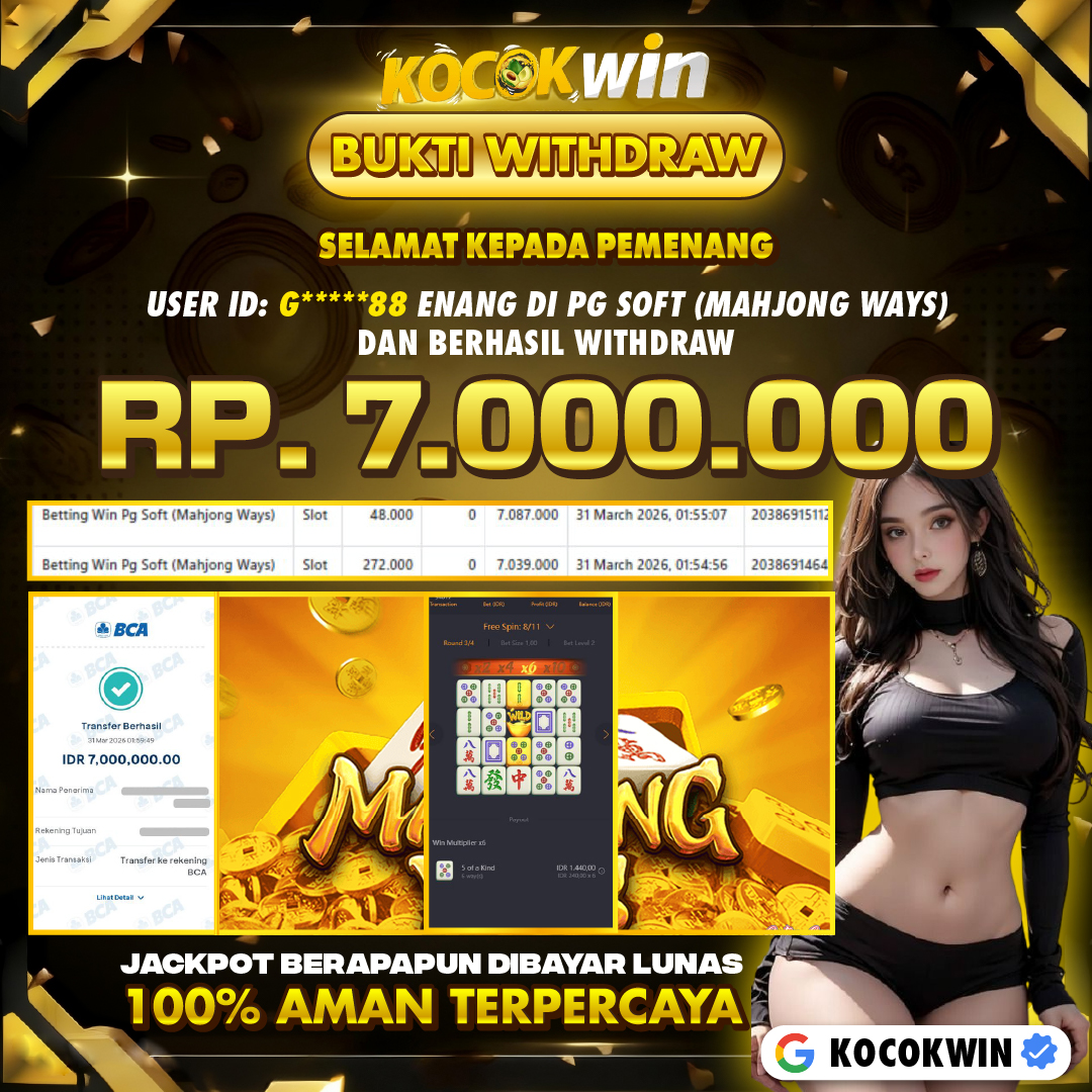 BUKTI WITHDRAW PG SOFT (MAHJONG WAYS )- KOCOK WIN