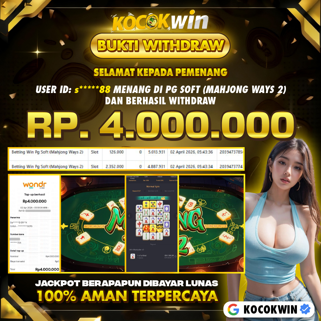BUKTI WITHDRAW PG SOFT (MAHJONG WAYS 2)- KOCOK WIN