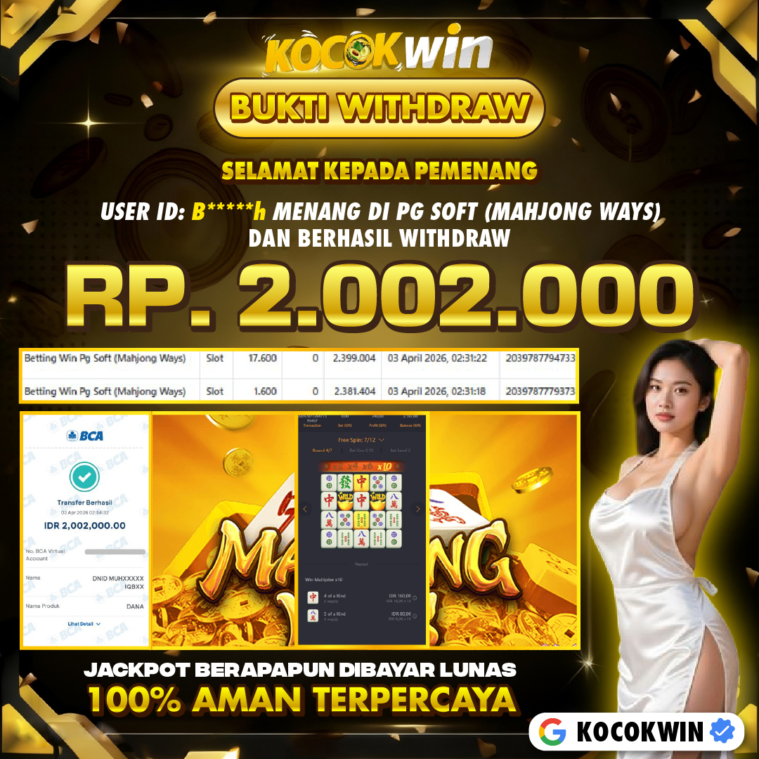 BUKTI WITHDRAW PG SOFT (MAHJONG WAYS )- KOCOK WIN