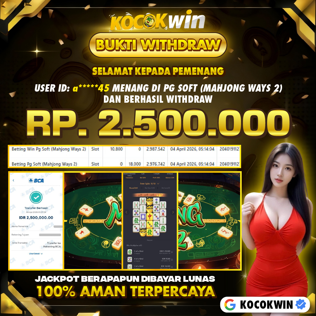BUKTI WITHDRAW PG SOFT (MAHJONG WAYS 2)- KOCOK WIN