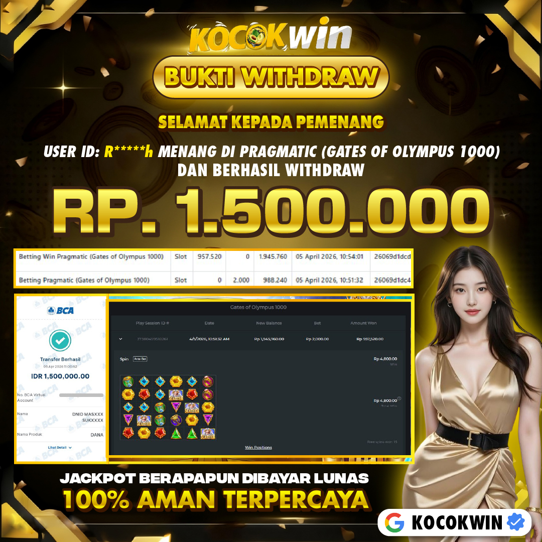 BUKTI WITHDRAW PRAGMATIC (GATE OF OLYMPUS 1000 )- KOCOK WIN