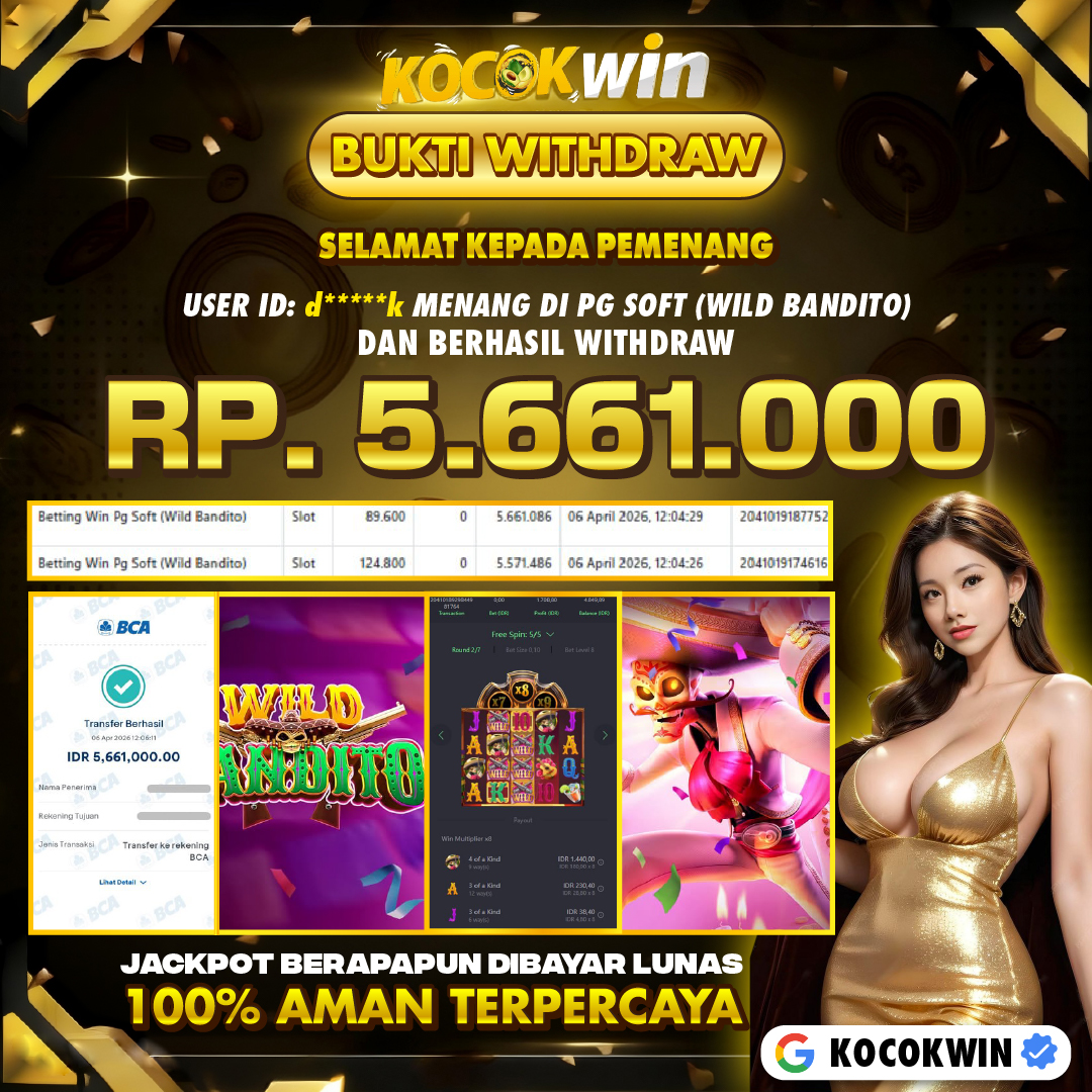 BUKTI WITHDRAW PG SOFT (WILD BANDITO )- KOCOK WIN