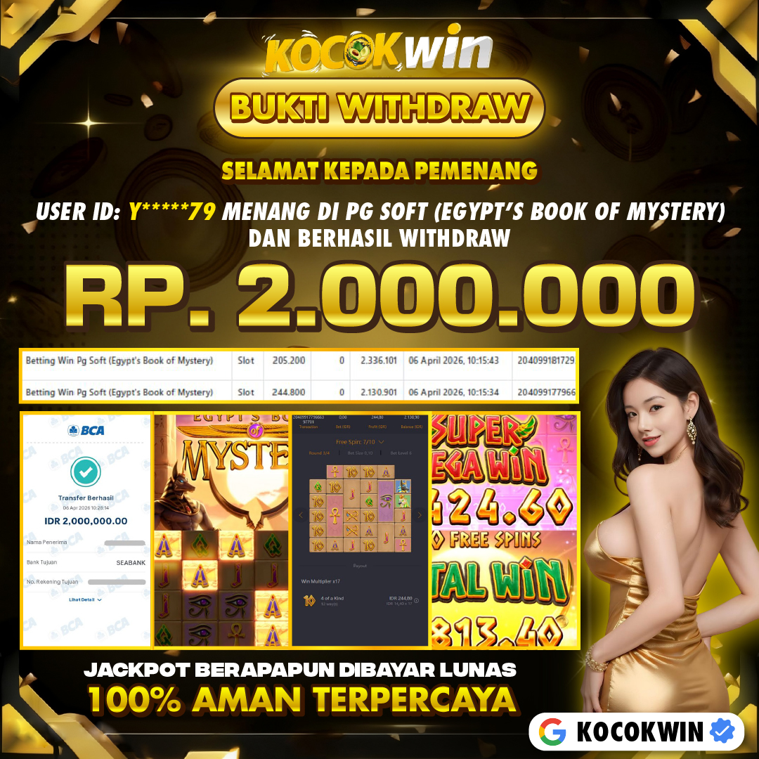 BUKTI WITHDRAW PG SOFT (EGYPT'S BOOK OF MYSTERY)- KOCOK WIN