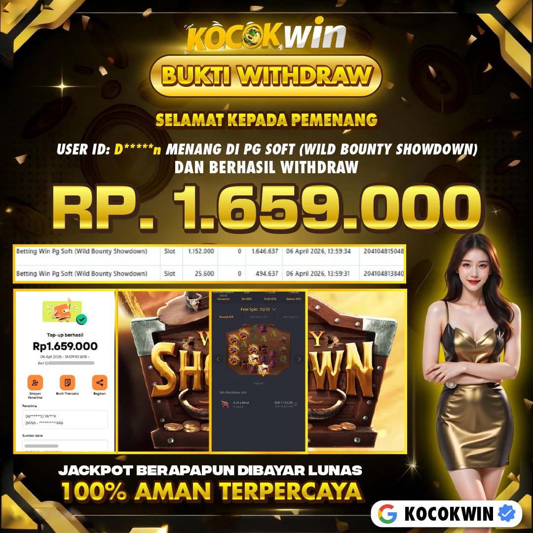 BUKTI WITHDRAW PG SOFT (WILD BOUNTY SHOWDOWN )- KOCOK WIN