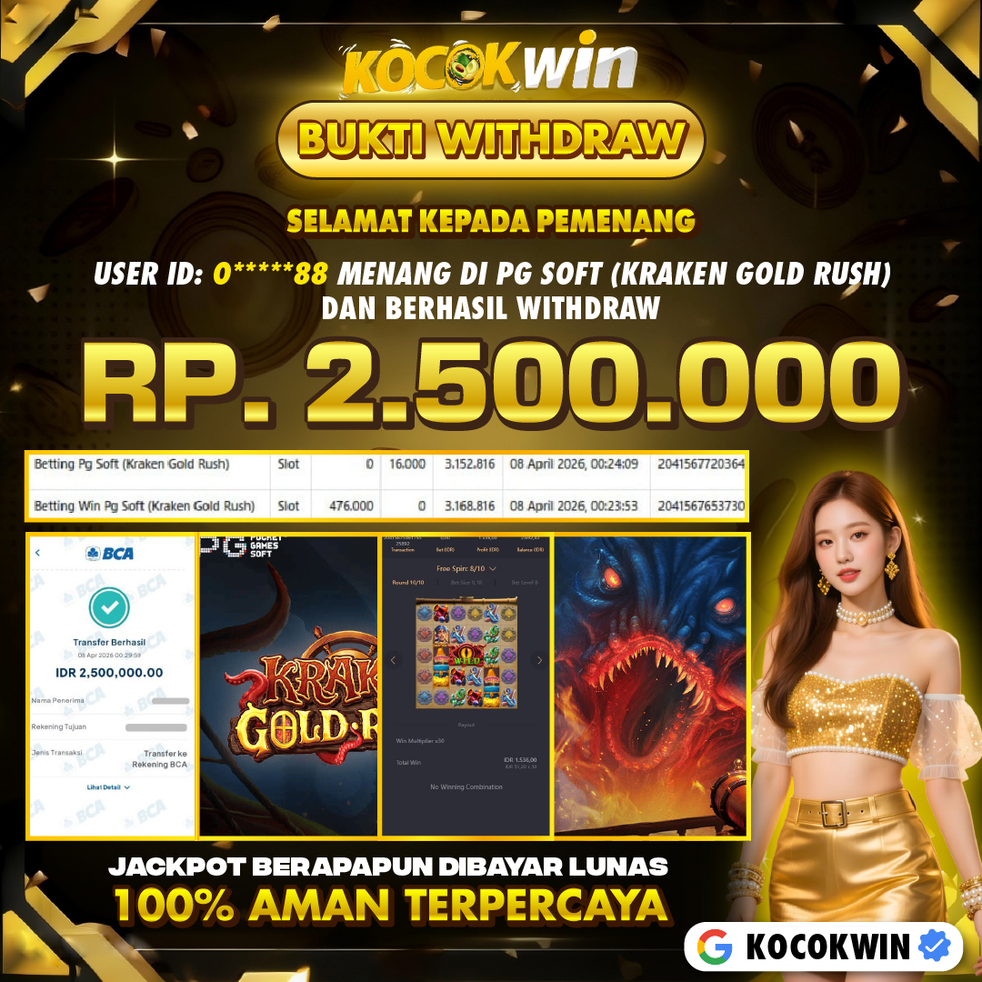 BUKTI WITHDRAW PG SOFT (KRAKEN GOLD RUSH )- KOCOK WIN