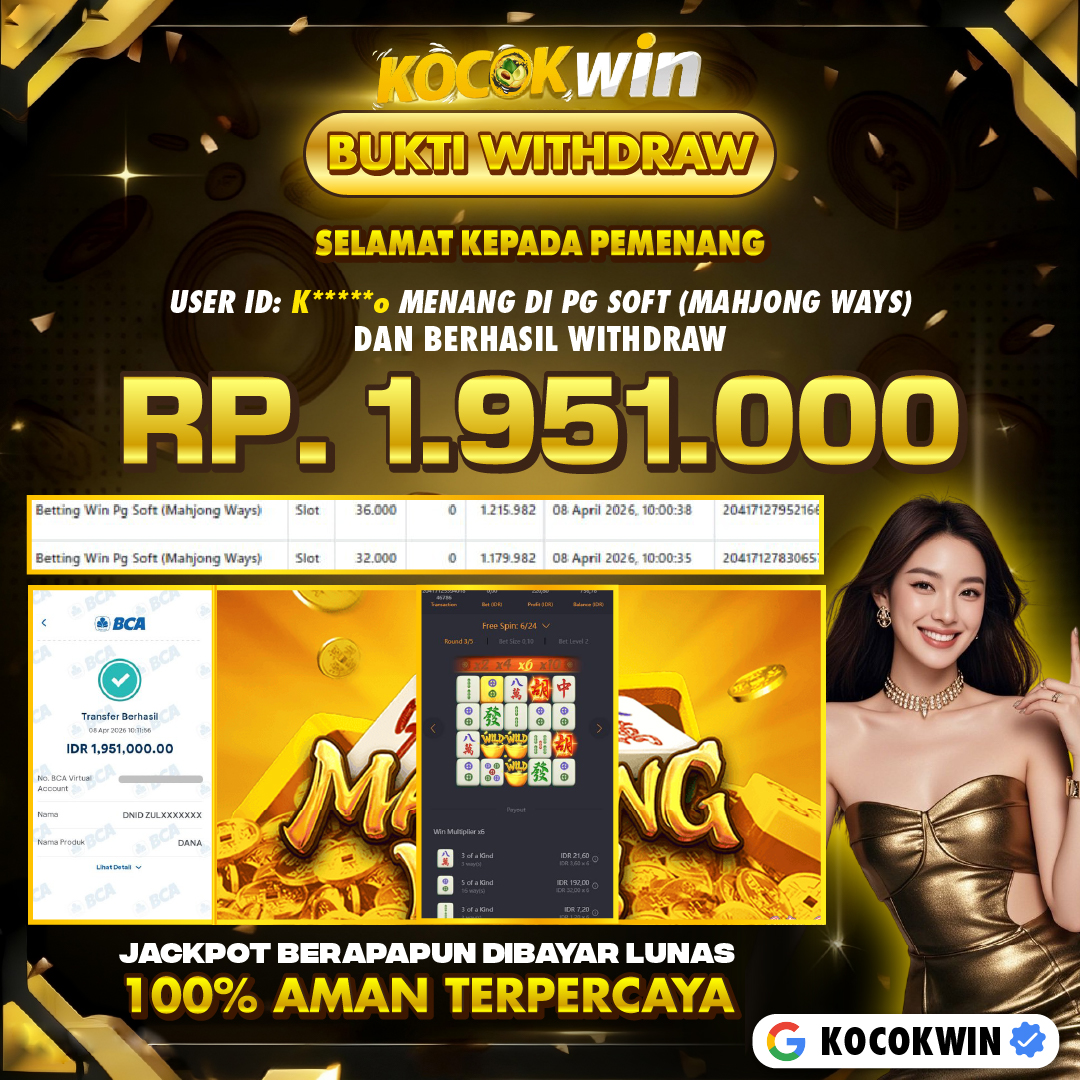 BUKTI WITHDRAW PG SOFT (MAHJONG WAYS )- KOCOK WIN