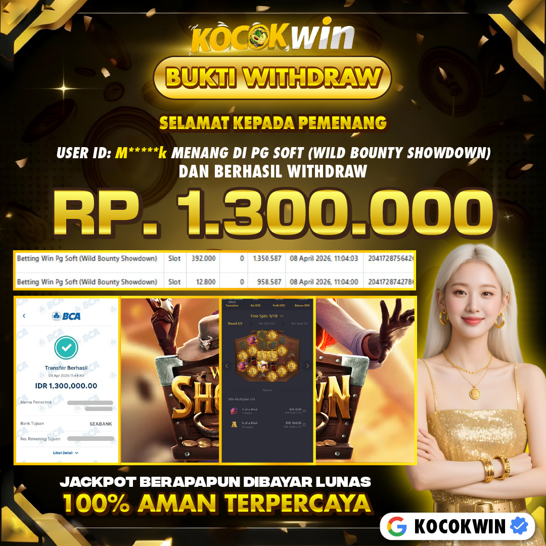 BUKTI WITHDRAW PG SOFT (WILD BOUNTY SHOWDOWN )- KOCOK WIN