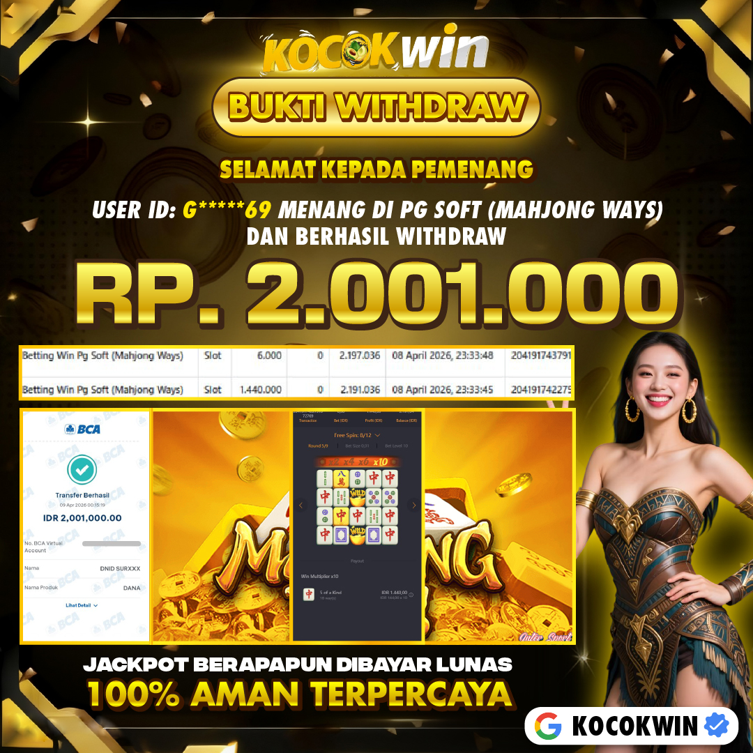 BUKTI WITHDRAW PG SOFT (MAHJONG WAYS )- KOCOK WIN