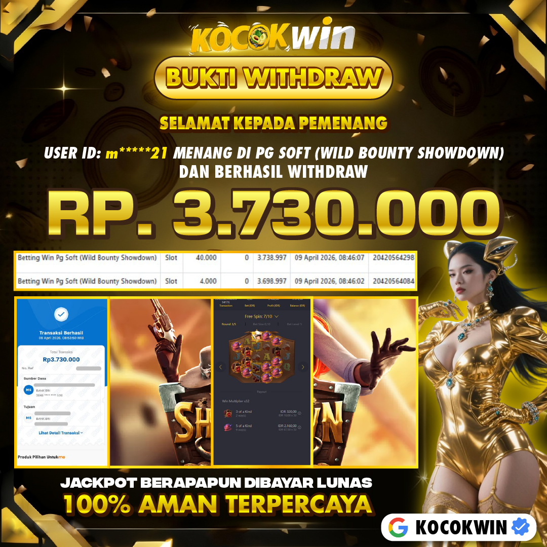 BUKTI WITHDRAW PG SOFT (WILD BOUNTY SHOWDOWN )- KOCOK WIN