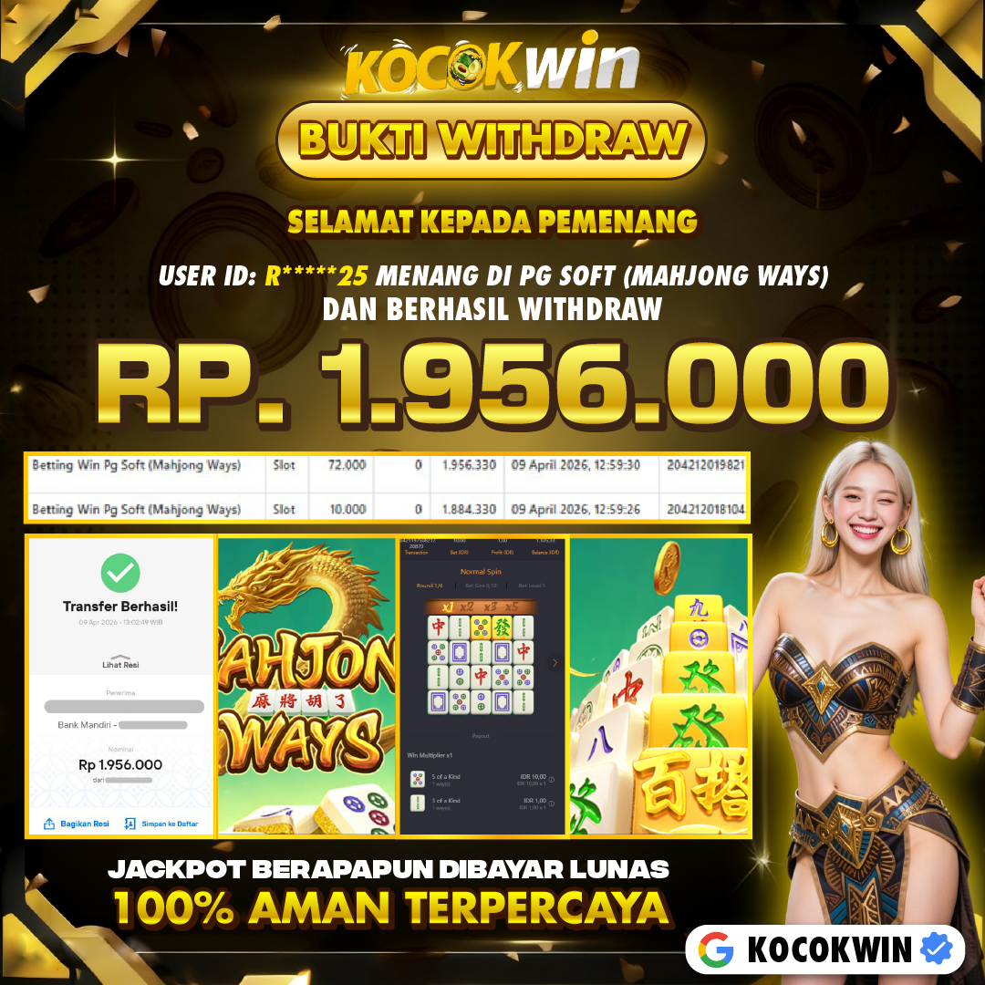 BUKTI WITHDRAW PG SOFT (MAHJONG WAYS 2)- KOCOK WIN
