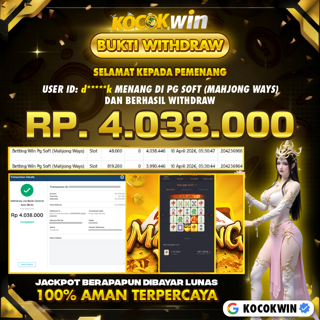 BUKTI WITHDRAW PG SOFT (MAHJONG WAYS )- KOCOK WIN
