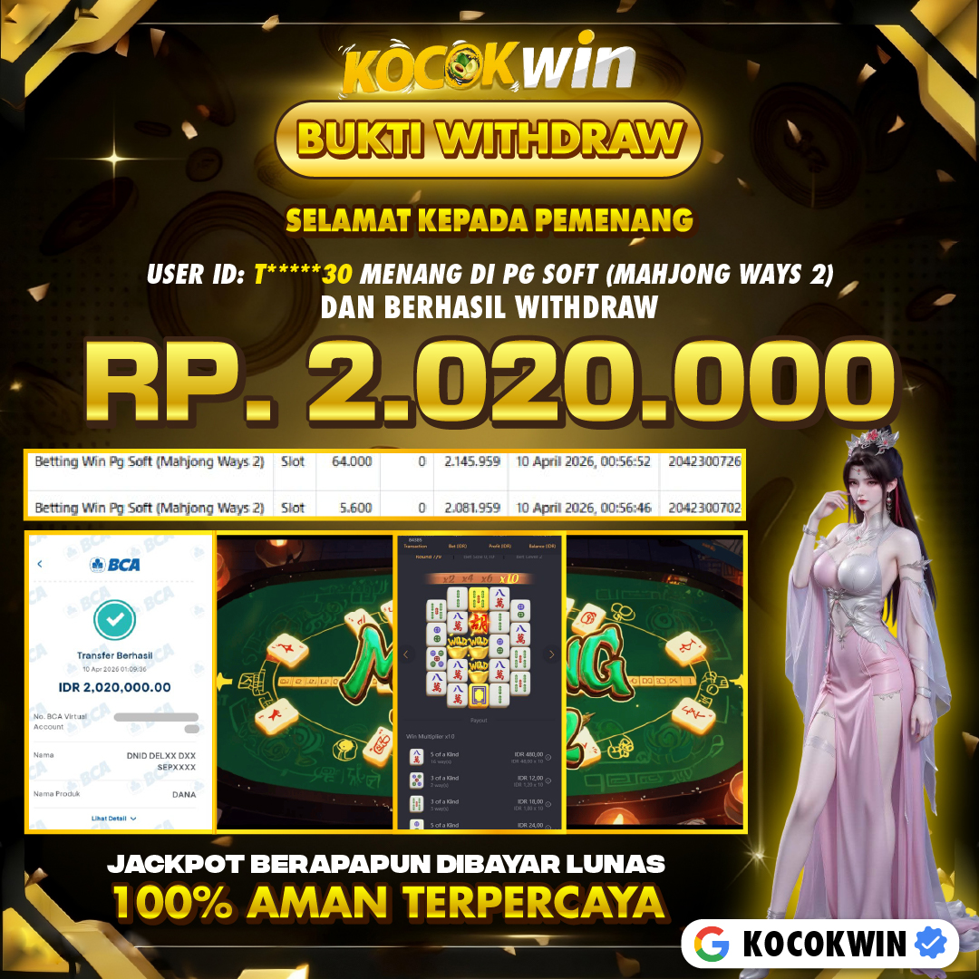 BUKTI WITHDRAW PG SOFT (MAHJONG WAYS 2)- KOCOK WIN