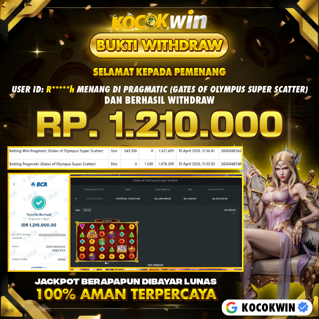 BUKTI WITHDRAW PRAGMATIC (GATE OF OLYMPUS SUPER SCATTER )- KOCOK WIN