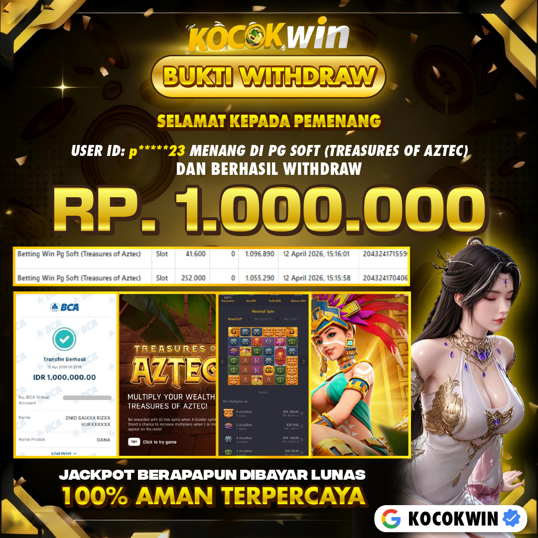BUKTI WITHDRAW PG SOFT (TREASURES OF AZTEC)- KOCOK WIN