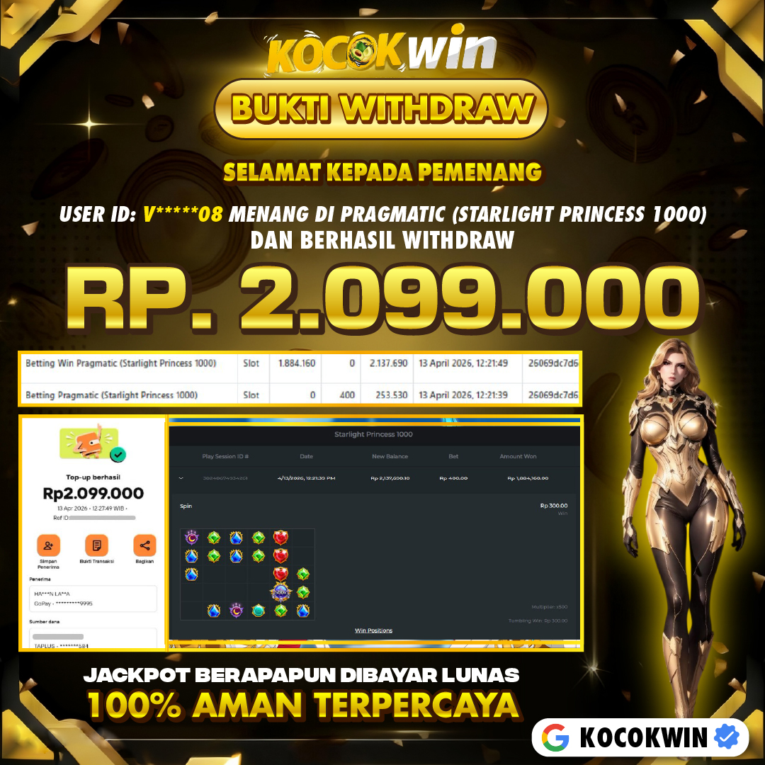 BUKTI WITHDRAW PRAGMATIC (STARLIGHT PRINCESS 1000 )- KOCOKWIN