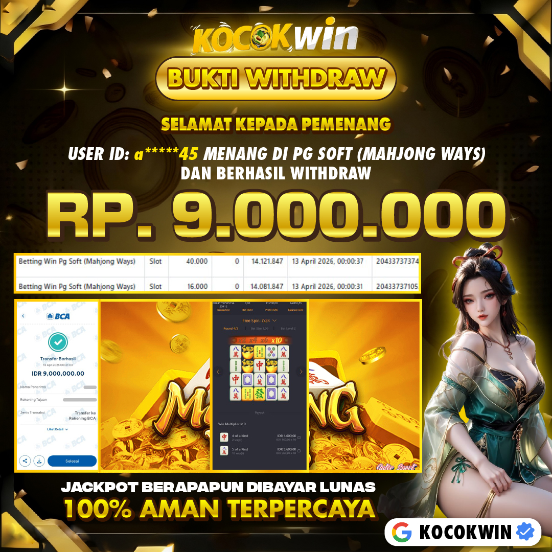 BUKTI WITHDRAW PG SOFT (MAHJONG WAYS )- KOCOK WIN