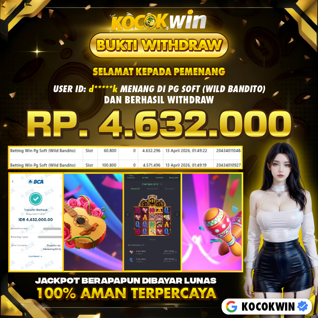 BUKTI WITHDRAW PG SOFT (WILD BANDITO )- KOCOK WIN