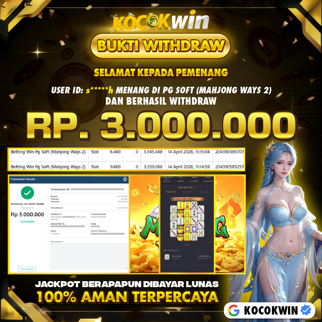 BUKTI WITHDRAW PG SOFT (MAHJONG WAYS )- KOCOK WIN