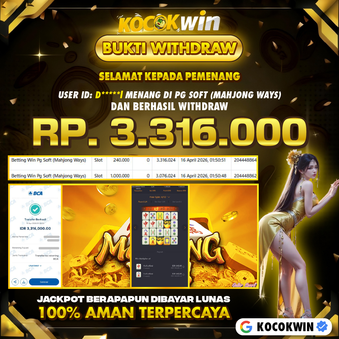 BUKTI WITHDRAW PG SOFT (MAHJONG WAYS )- KOCOK WIN