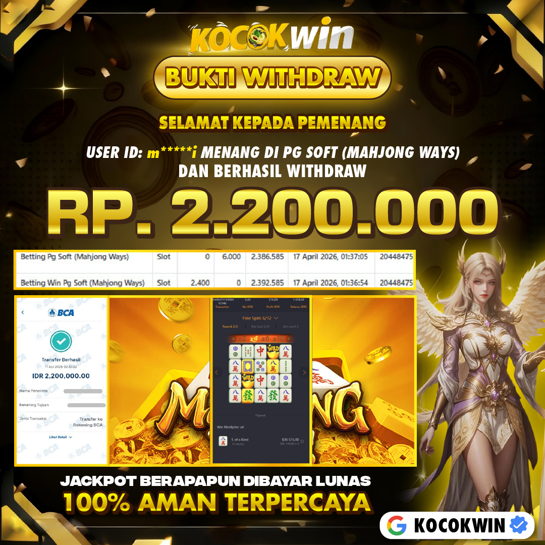 BUKTI WITHDRAW PG SOFT (MAHJONG WAYS )- KOCOK WIN