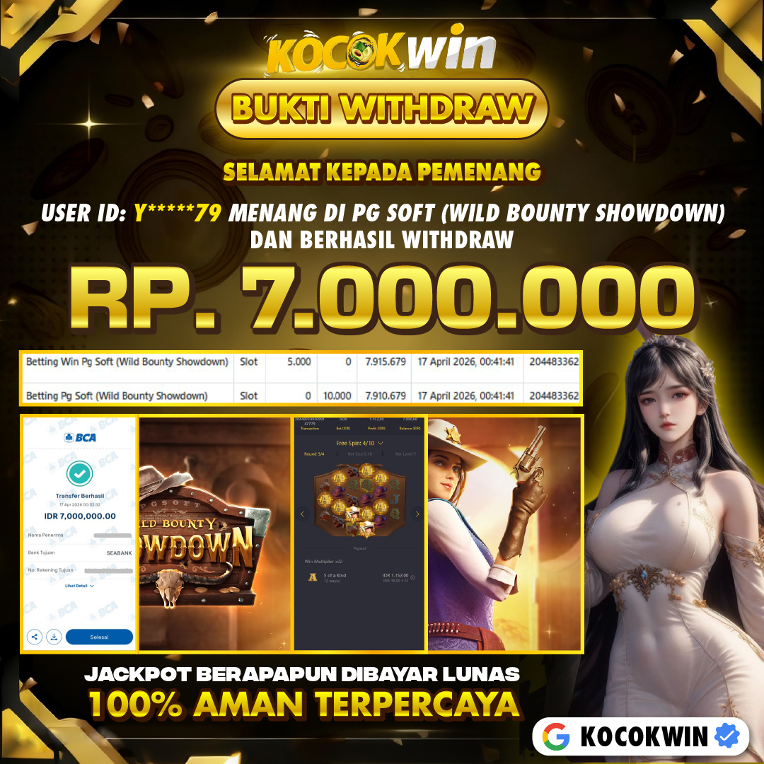BUKTI WITHDRAW PG SOFT (WILD BOUNTY SHOWDOWN )- KOCOK WIN