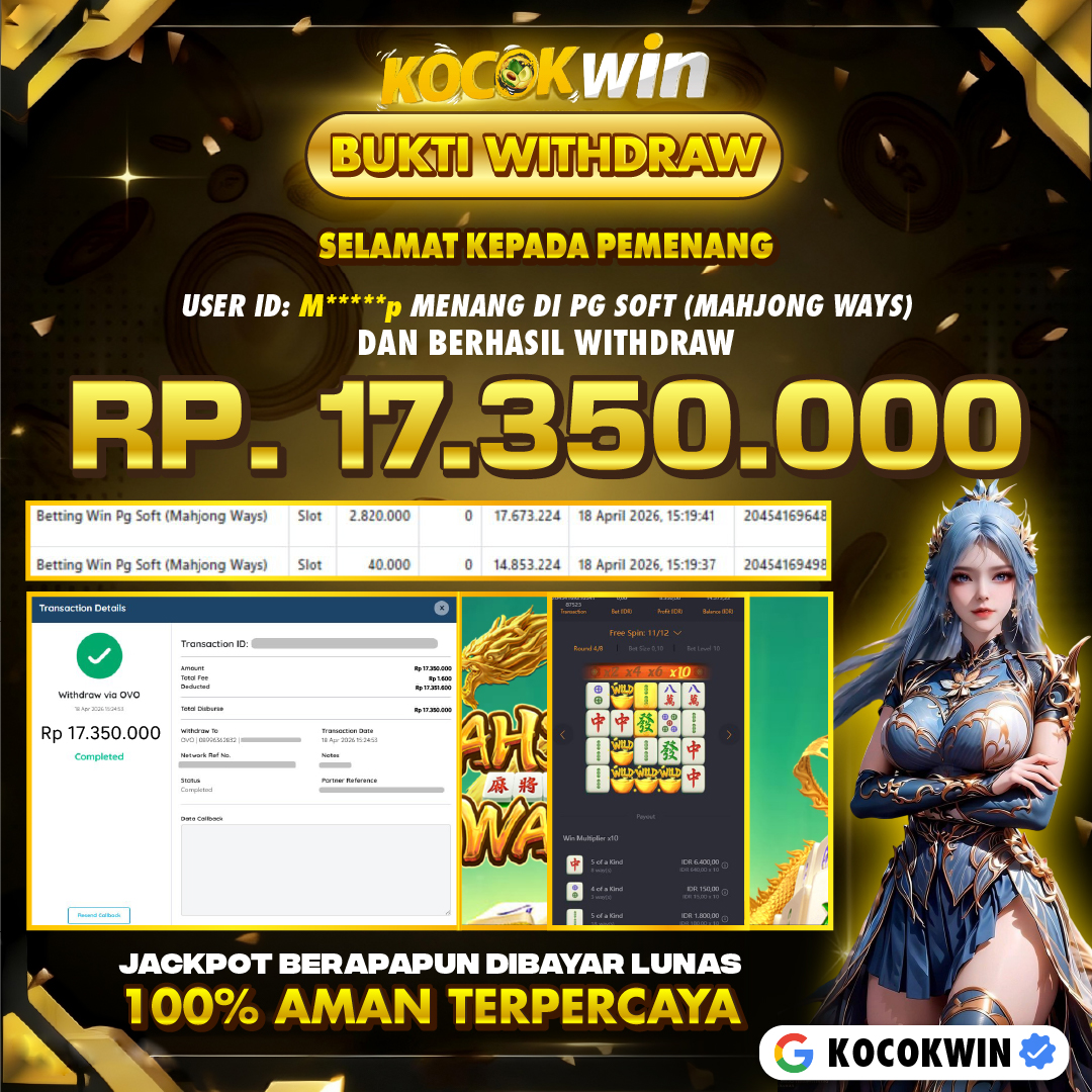 BUKTI WITHDRAW PG SOFT (MAHJONG WAYS )- KOCOK WIN