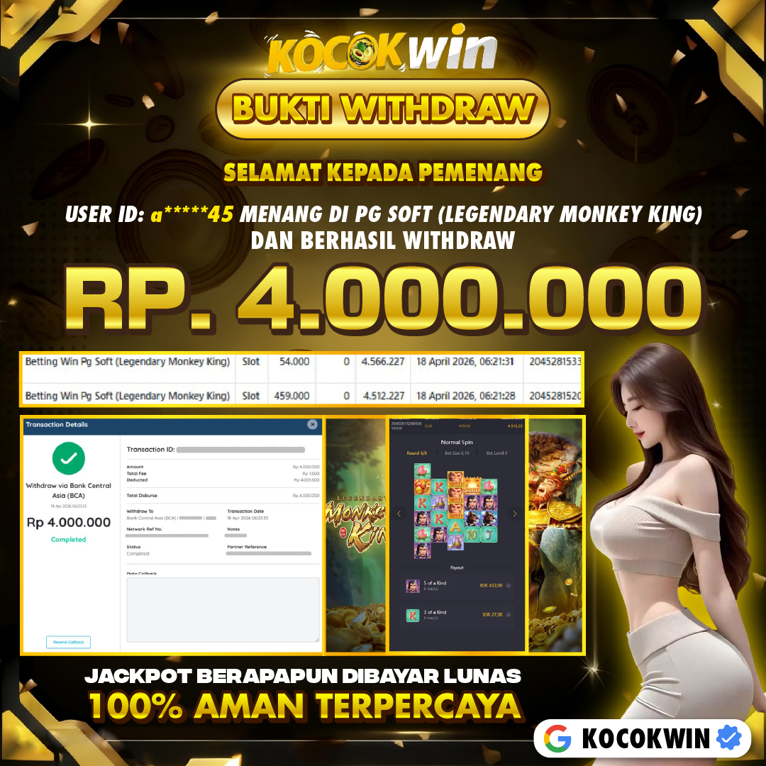 BUKTI WITHDRAW PG SOFT (LEGENDARY MONKEY KING)- KOCOK WIN