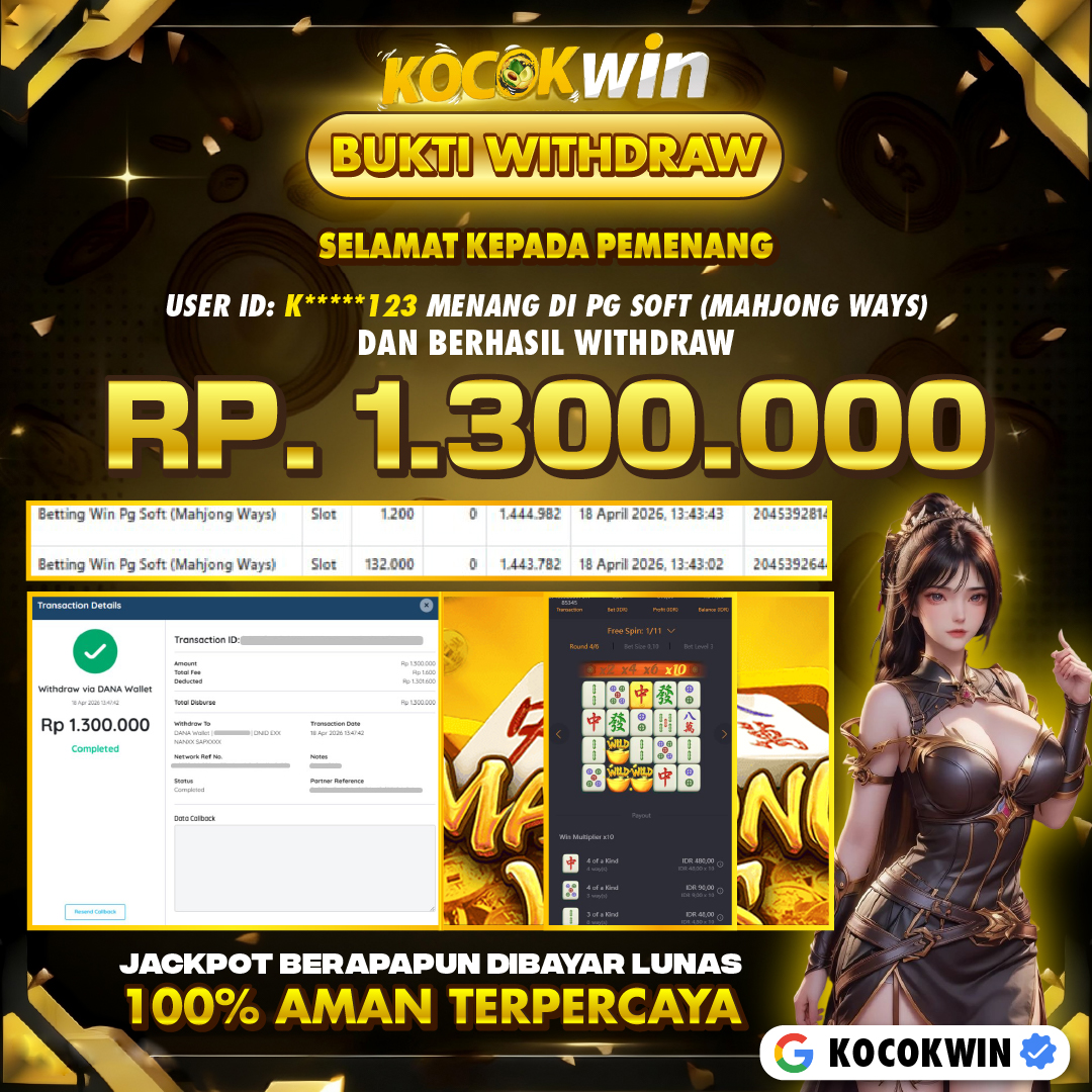 BUKTI WITHDRAW PG SOFT (MAHJONG WAYS )- KOCOK WIN