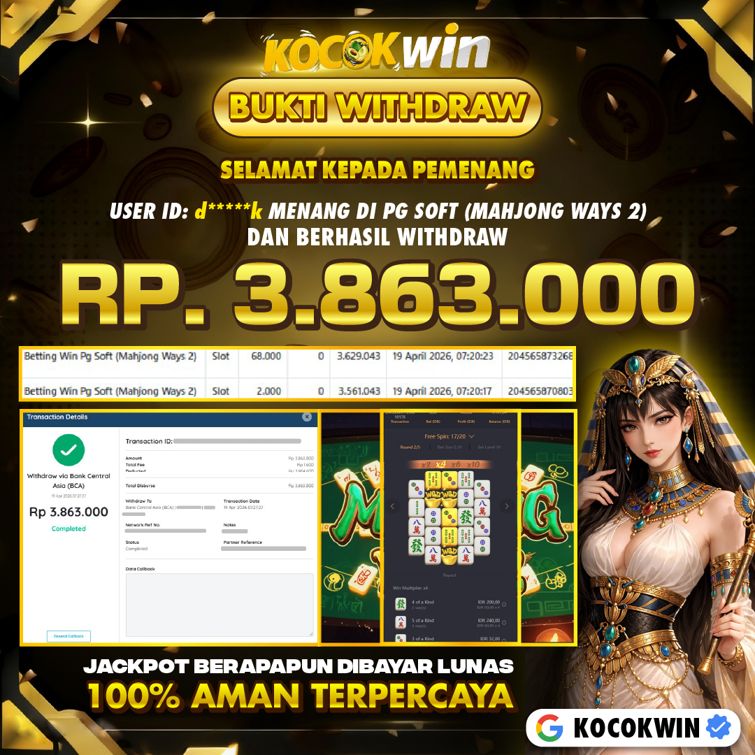 BUKTI WITHDRAW PG SOFT (MAHJONG WAYS 2)- KOCOK WIN