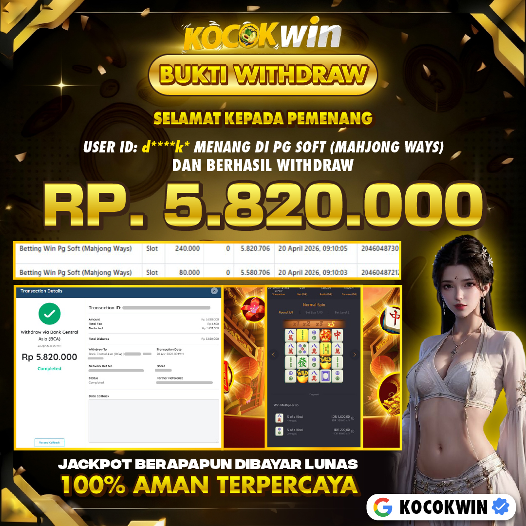 BUKTI WITHDRAW PG SOFT (MAHJONG WAYS )- KOCOK WIN