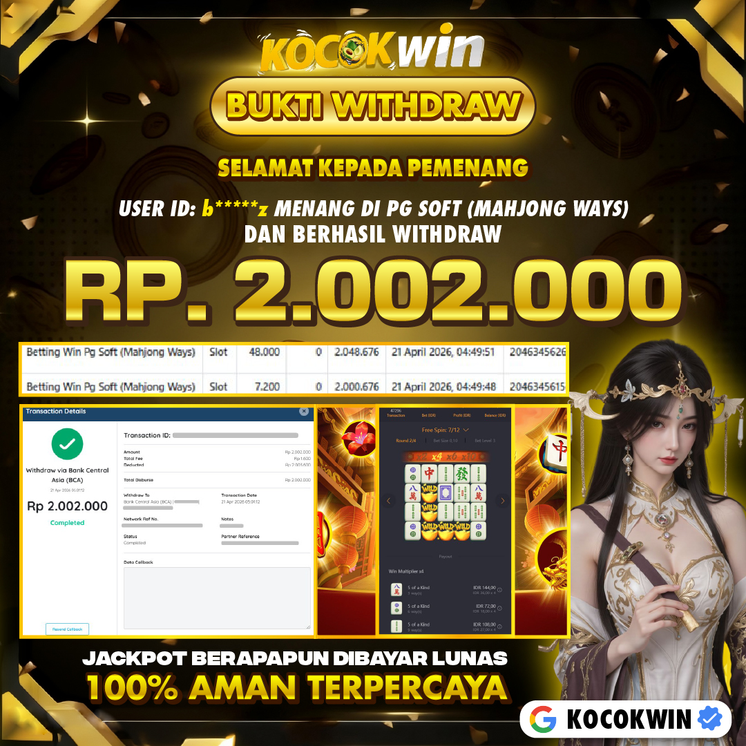 BUKTI WITHDRAW PG SOFT (MAHJONG WAYS )- KOCOK WIN