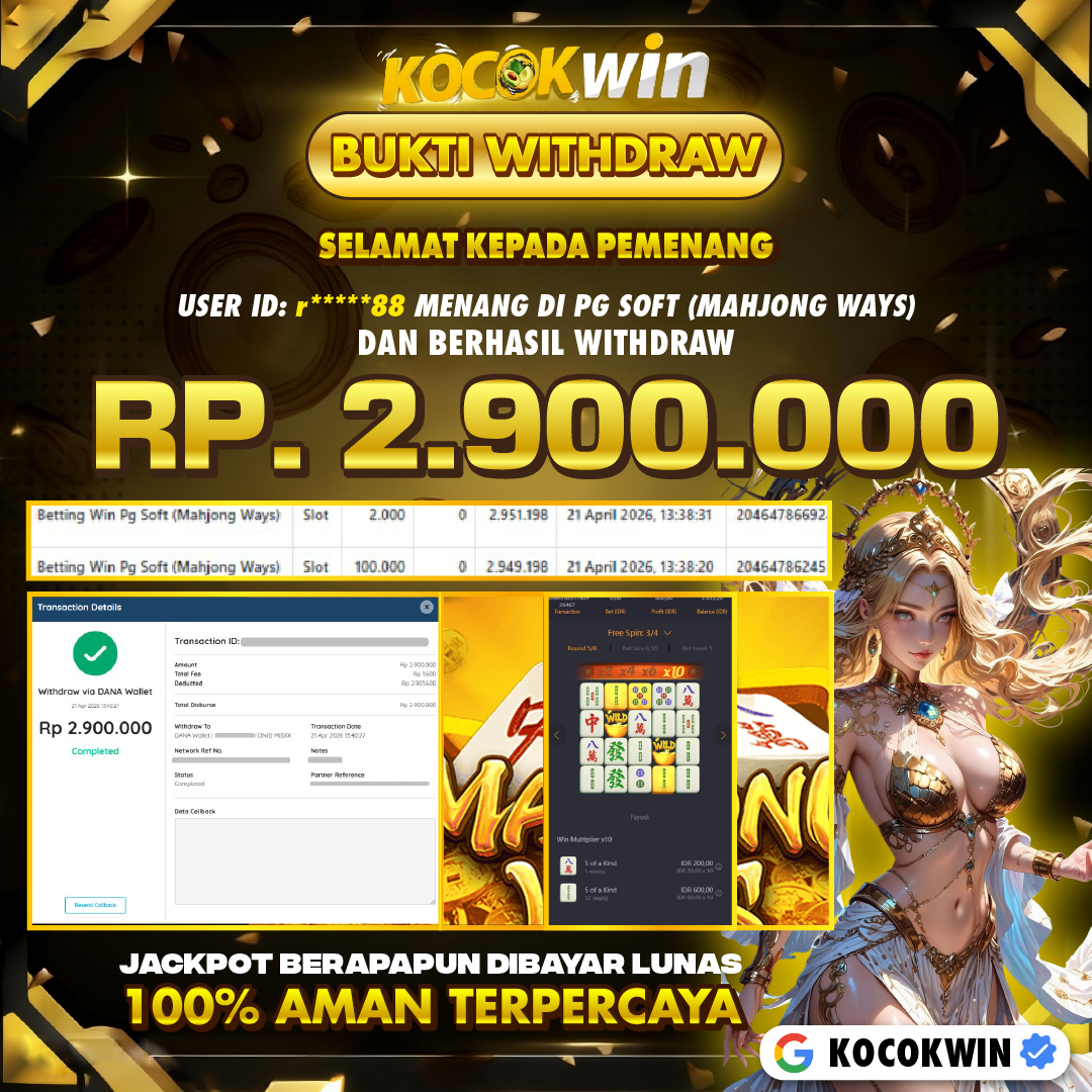 BUKTI WITHDRAW PG SOFT (MAHJONG WAYS )- KOCOK WIN