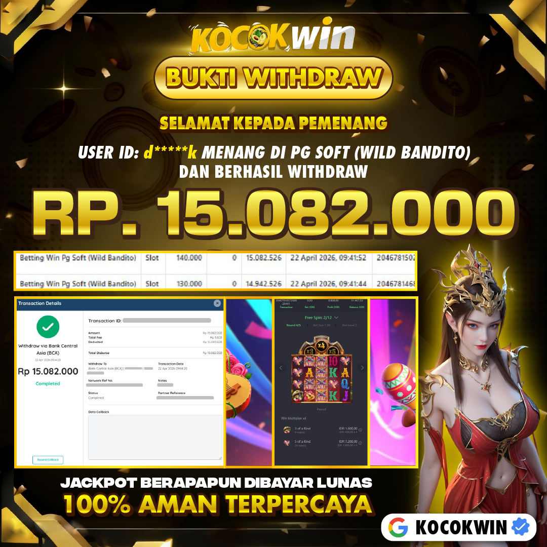 BUKTI WITHDRAW PG SOFT (WILD BANDITO )- KOCOK WIN