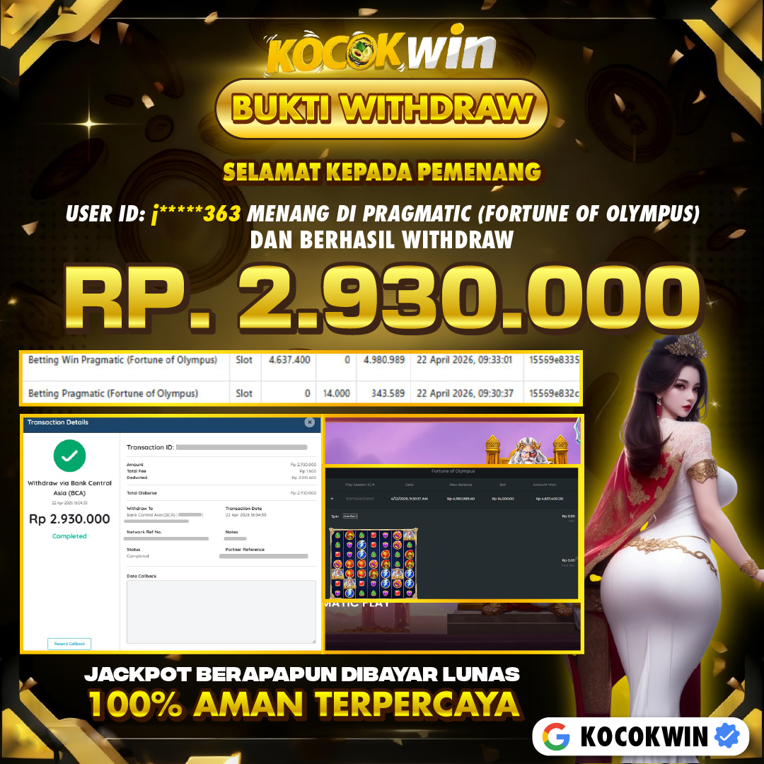 BUKTI WITHDRAW PRAGMATIC (FORTUNE OF OLYMPUS )- KOCOK WIN