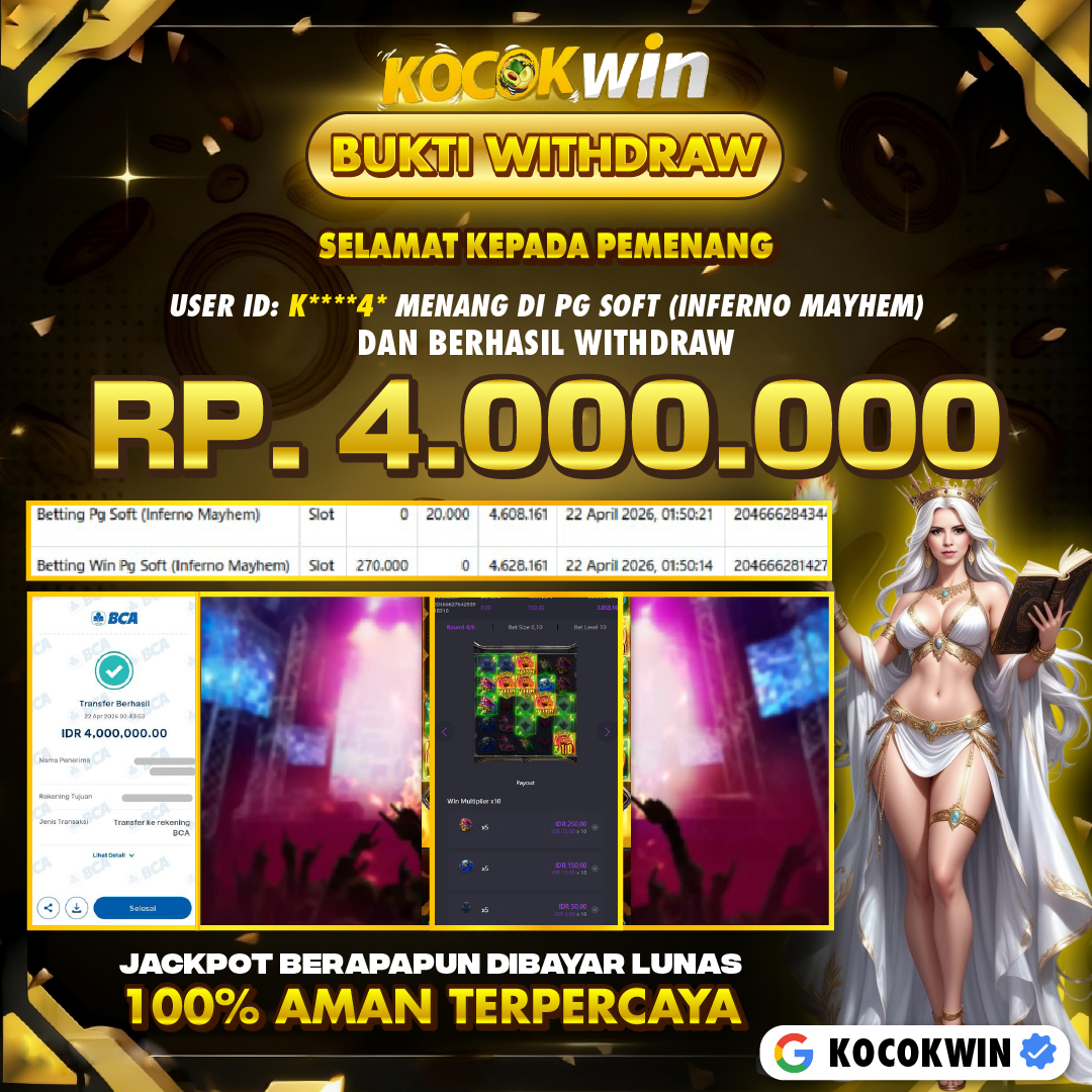 BUKTI WITHDRAW PG SOFT (INFERNO MAYHEM )- KOCOK WIN