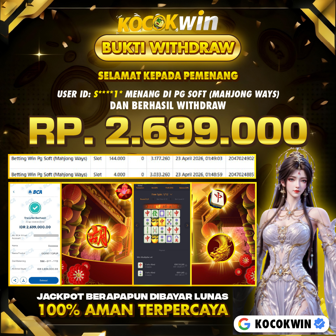 BUKTI WITHDRAW PG SOFT (MAHJONG WAYS )- KOCOK WIN